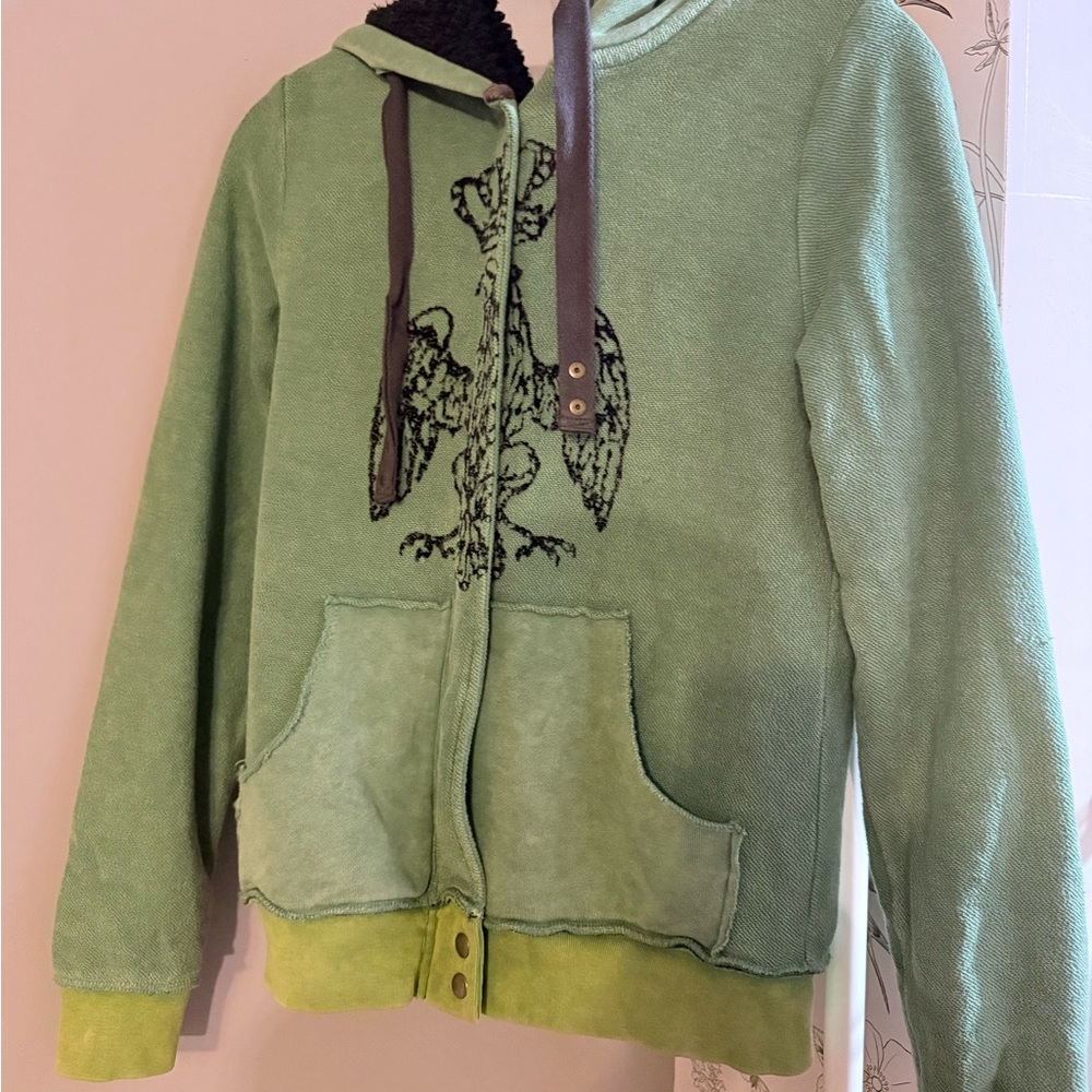 Green Hoodie with Eagle Design